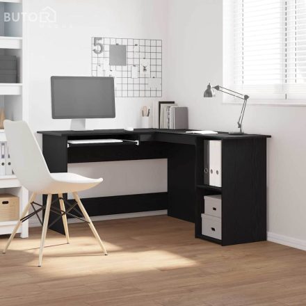 vidaXL Fekete Tölgy Asztal 120x140x75 cm Mérnöki Fából