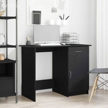 vidaXL Asztal Fekete Tölgy 100x50x76 cm Szerelt Fa