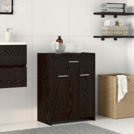 vidaXL Fekete tölgy fürdőszoba szekrény 60x33x80 cm Műgyanta