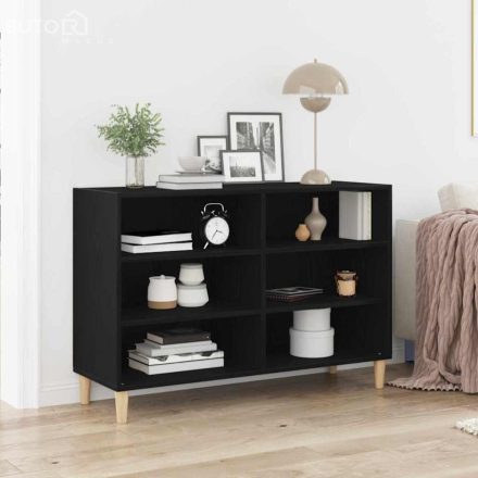 vidaXL Fekete tölgyfa oldalszekrény 103,5x35x70 cm Műszaki fa