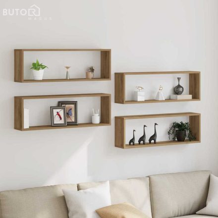 vidaXL Fali Polc 4 pcs Kézműves tölgy 80 x 15 x 26 cm Faanyag