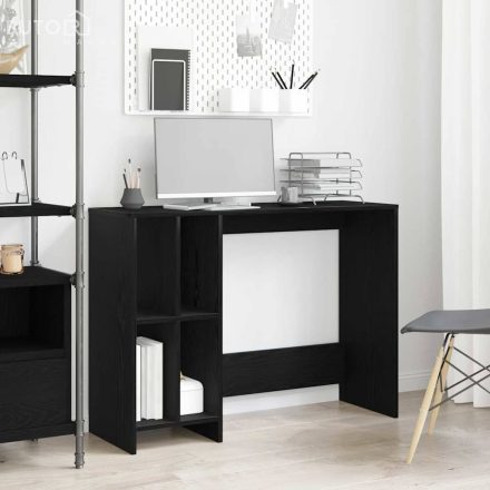 vidaXL Asztal polcokkal Fekete tölgy 102.5 x 35 x 75 cm Faanyag