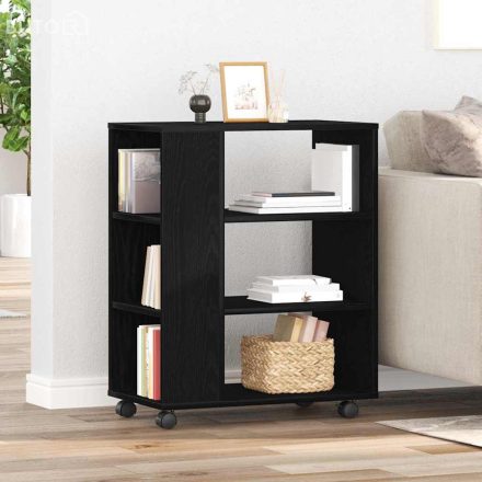 vidaXL Görgőszekrény Fekete Tölgy 60x35x75 cm Mérnök Fa