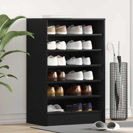vidaXL Cipősszekrény polcokkal Musta tammi 60 x 35 x 92 cm Faanyag