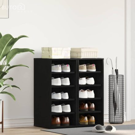 vidaXL Cipősszekrény 2 pcs Musta tammi 32 x 35 x 70 cm Faanyag