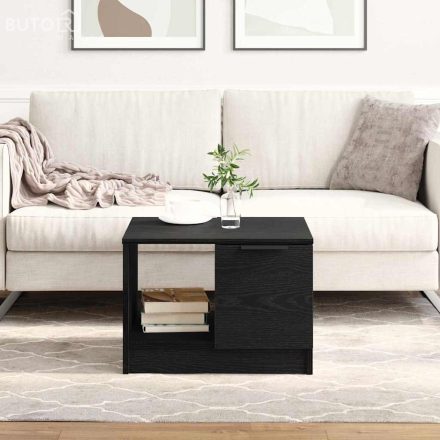 vidaXL Dohányzóasztal with Drawer Musta tammi 50 x 50 x 36 cm Faanyag
