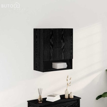 vidaXL Fali Szekrény Fekete Tölgy 60x30x70 cm Mérnöki Fa