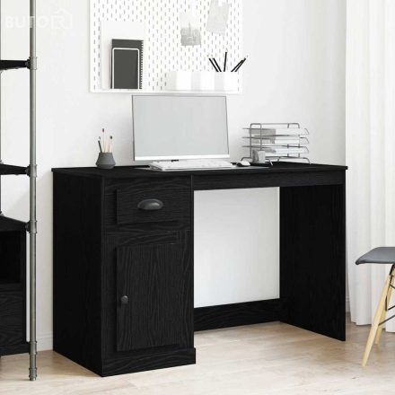 vidaXL Tárolós Asztal Fekete tölgy 50x115x75 cm Forgácslap