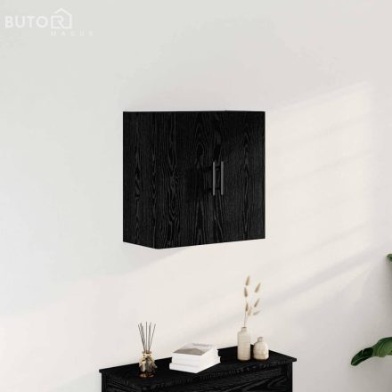 vidaXL Fali szekrény Fekete tölgy 60x31x60 cm Műanyag