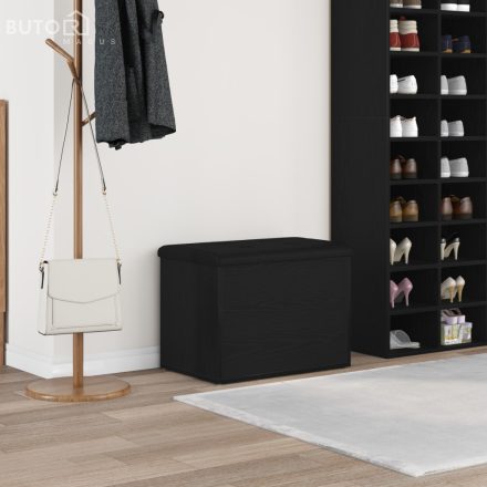 vidaXL Tárolópad Fekete Tölgy 60x40x45 cm Műanyag