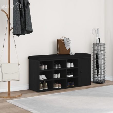 vidaXL Tároló Pad Fekete Tölgy 100x30x48 cm Műanyag