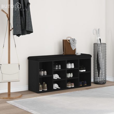 vidaXL Tároló Pad Fekete Tölgy 100x30x48 cm Műszaki Fa