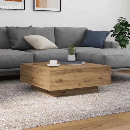 vidaXL Dohányzóasztal kézműves tölgy 80 x 80 x 31 cm Faanyag