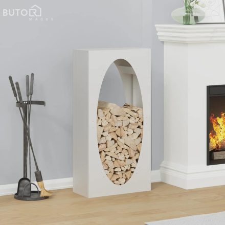 vidaXL fehér hidegen hengerelt acél tűzifatároló 50x23x100 cm