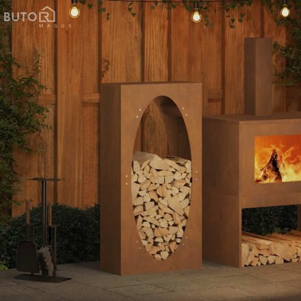 vidaXL tűzifa állvány 50x23x100 cm időjárásálló acél