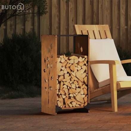 vidaXL tűzifa állvány 40x30x80 cm időjárásálló acélból