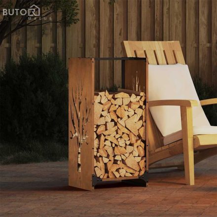 vidaXL tűzifa állvány 40x30x80 cm időjárásálló acélból