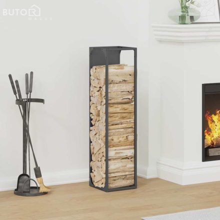 vidaXL antracitszürke hidegen hengerelt acél tűzifatároló 25x25x100 cm