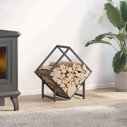 vidaXL antracitszürke hidegen hengerelt acél tűzifatároló 50x25x50 cm