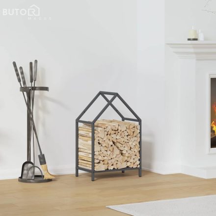 vidaXL antracitszürke hidegen hengerelt acél tűzifatároló 40x25x60 cm