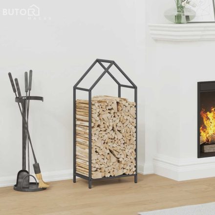 vidaXL antracitszürke hidegen hengerelt acél tűzifatároló 40x25x90 cm