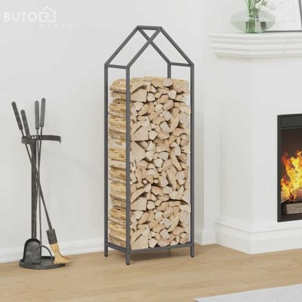vidaXL antracitszürke hidegen hengerelt acél tűzifatároló 40x25x120 cm