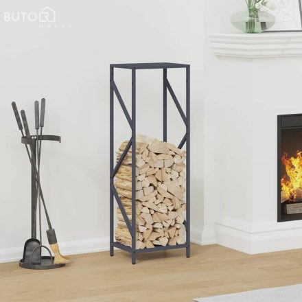 vidaXL antracitszürke hidegen hengerelt acél tűzifatároló 34x25x100 cm