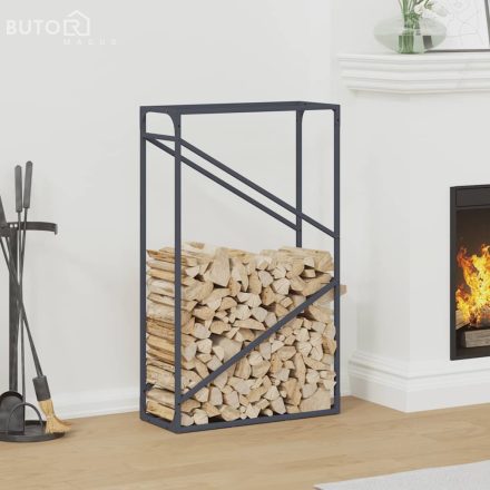 vidaXL antracitszürke hidegen hengerelt acél tűzifatároló 60x25x100 cm