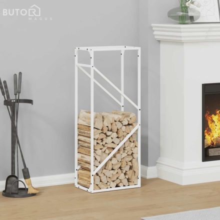 vidaXL fehér hidegen hengerelt acél tűzifatároló 40x25x100 cm