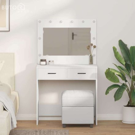vidaXL Sminkasztal fiókkal tárolóval Fehér 78.5 x 41 x 135 cm Faanyag