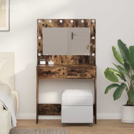 vidaXL Sminkasztal fiókkal Füstölt tölgy 78.5 x 41 x 135 cm Faanyag