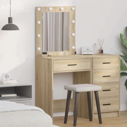 vidaXL Sminkasztal fiókkal sonoma tölgy 50 x 41 x 135 cm Faanyag