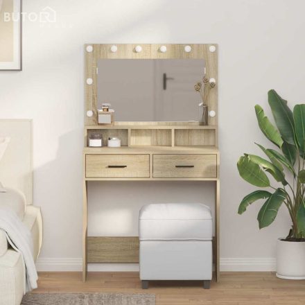 vidaXL Sminktükör fiókkal sonoma tölgy 79 x 41 x 135 cm Faanyag