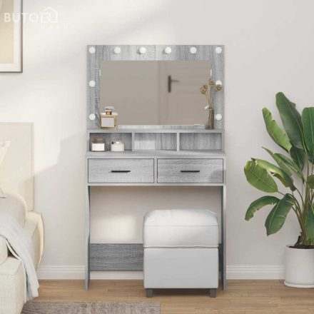 vidaXL Sminktükör fiókkal Szürke Sonoma 79 x 41 x 135 cm Faanyag