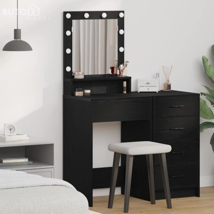 vidaXL Sminkasztal polcokkal Musta tammi 50 x 41 x 135 cm Faanyag