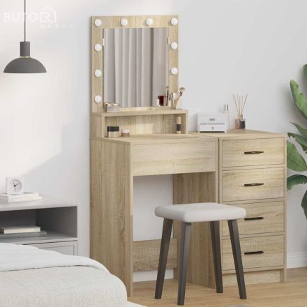 vidaXL Sminkasztal polcokkal Sonoma tölgy 50 x 41 x 135 cm Faanyag