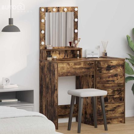 vidaXL Sminkasztal polcokkal Füstölt tölgy 50 x 41 x 135 cm Faanyag