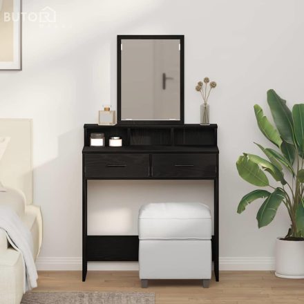 vidaXL Fésülködőasztal fiókkal Musta tammi 79 x 41 x 140 cm Faanyag