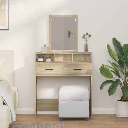 vidaXL Fésülködőasztal fiókkal Sonoma tölgy 79 x 41 x 140 cm Faanyag