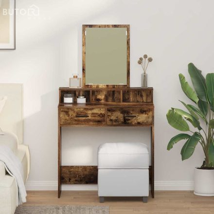 vidaXL Fésülködőasztal fiókkal Füstölt tölgy 79 x 41 x 140 cm Faanyag