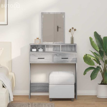 vidaXL Fésülködőasztal fiókkal Szürke Sonoma 79 x 41 x 140 cm Faanyag