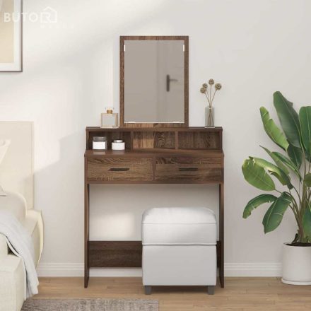 vidaXL Fésülködőasztal fiókkal Barna Tölgy 79 x 41 x 140 cm Faanyag