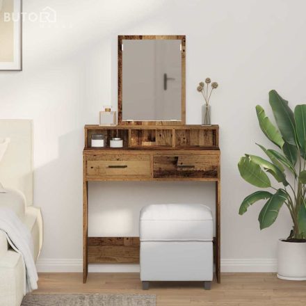 vidaXL Fésülködőasztal fiókkal Régi fa 79 x 41 x 140 cm Faanyag