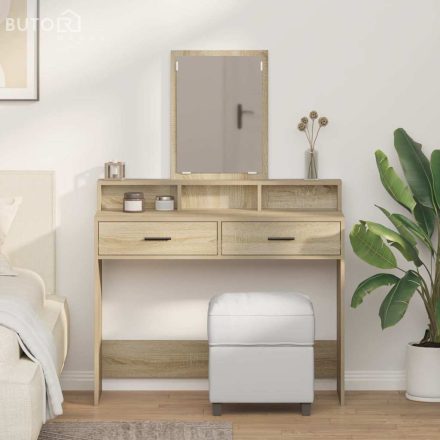 vidaXL Fésülködőasztal fiókkal sonoma tölgy 100 x 41 x 140 cm Faanyag