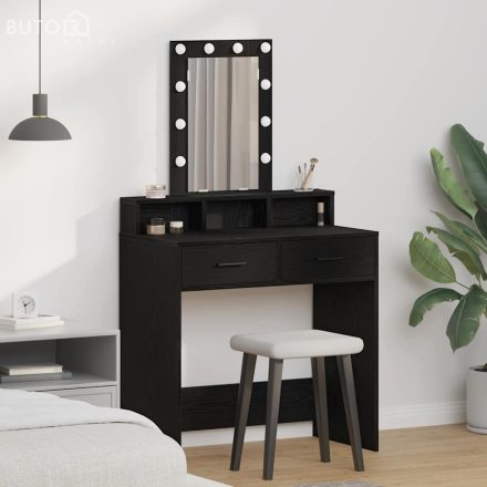 vidaXL Öltözködőasztal fiókkal Fekete 79 x 41 x 140 cm Faanyag