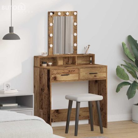 vidaXL Öltözködőasztal fiókkal tükörrel Barna 79 x 41 x 140 cm Faanyag
