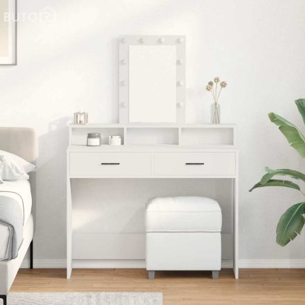 vidaXL Öltözködőasztal fiókkal Fehér 100 x 41 x 140 cm Faanyag