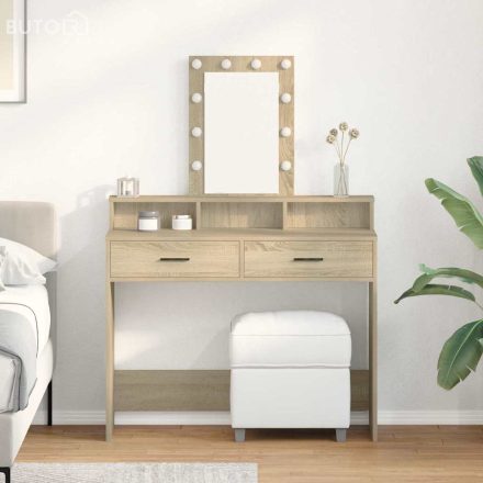 vidaXL Öltözködőasztal fiókkal Barna 100 x 41 x 140 cm Faanyag