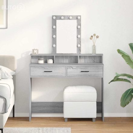 vidaXL Öltözködőasztal fiókkal Szürke 100 x 41 x 140 cm Faanyag