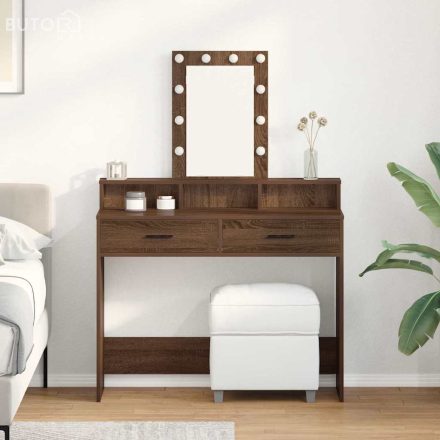 vidaXL Öltözködőasztal fiókkal Barna 100 x 41 x 140 cm Faanyag